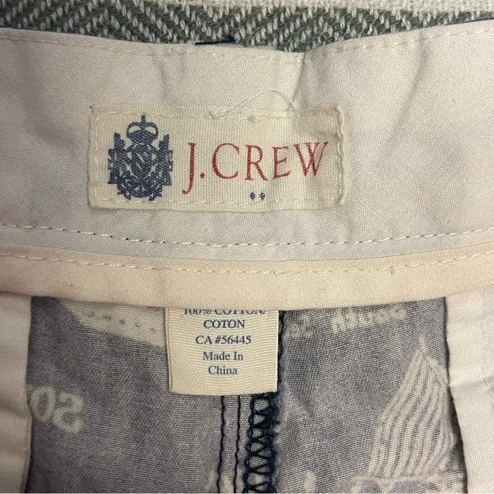 J. Crew 100% Cotton Blue and‎ White Nautical Print Shorts Size 30